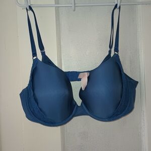 Victoria's Secret DEMI Deep Blue Bra with Lace Detail Bra